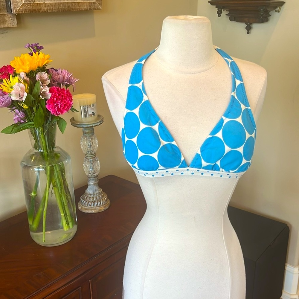 Aeropostale Blue Polka Dot Bikini Top